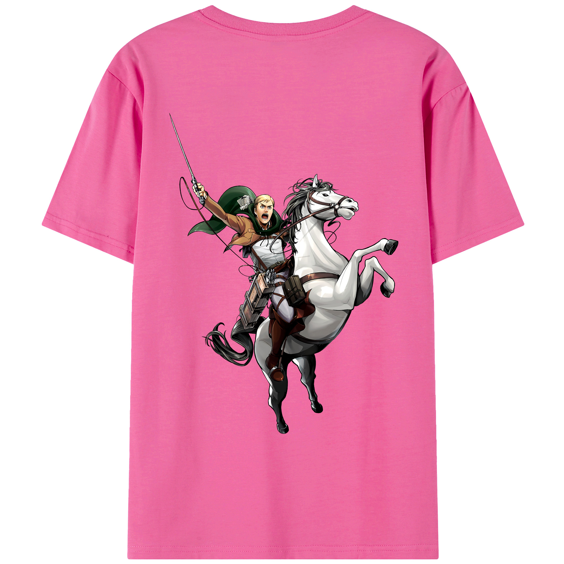 （画像用） 進撃の巨人 エルヴィン・スミス Attack on Titan Erwin Smith レディース半袖Tシャツ(バックプリント)